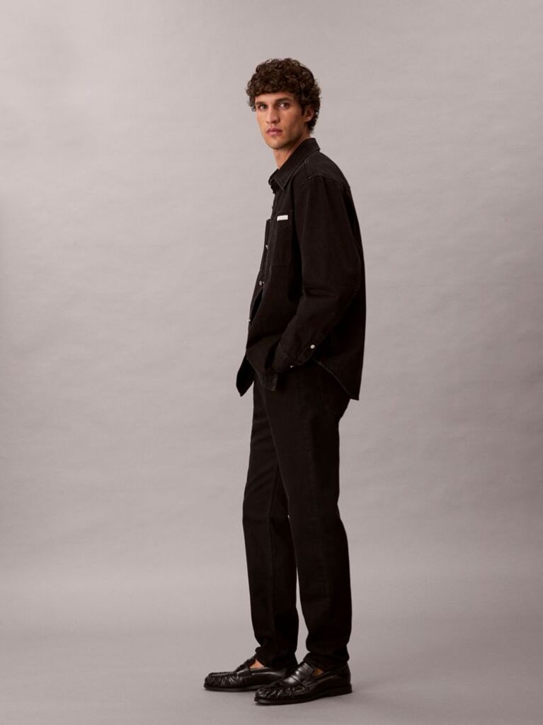 Negru Blugi Negri Cu Croiala Slim Si Picior Tapered  Barbati