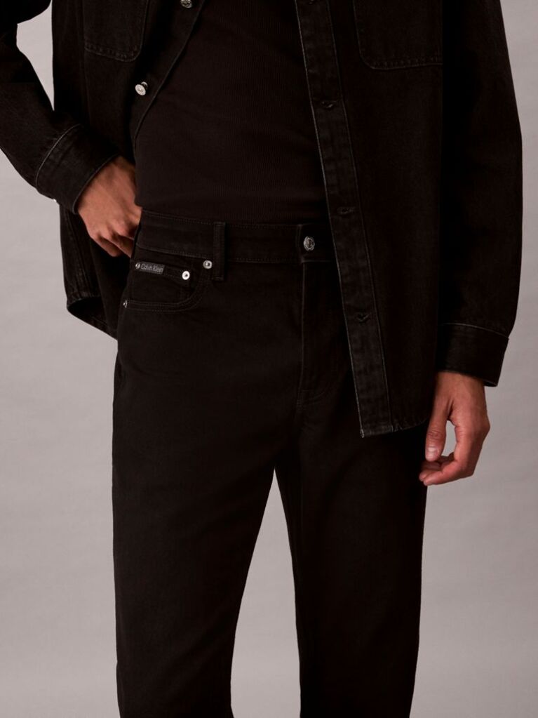 Negru Blugi Negri Cu Croiala Slim Si Picior Tapered  Barbati