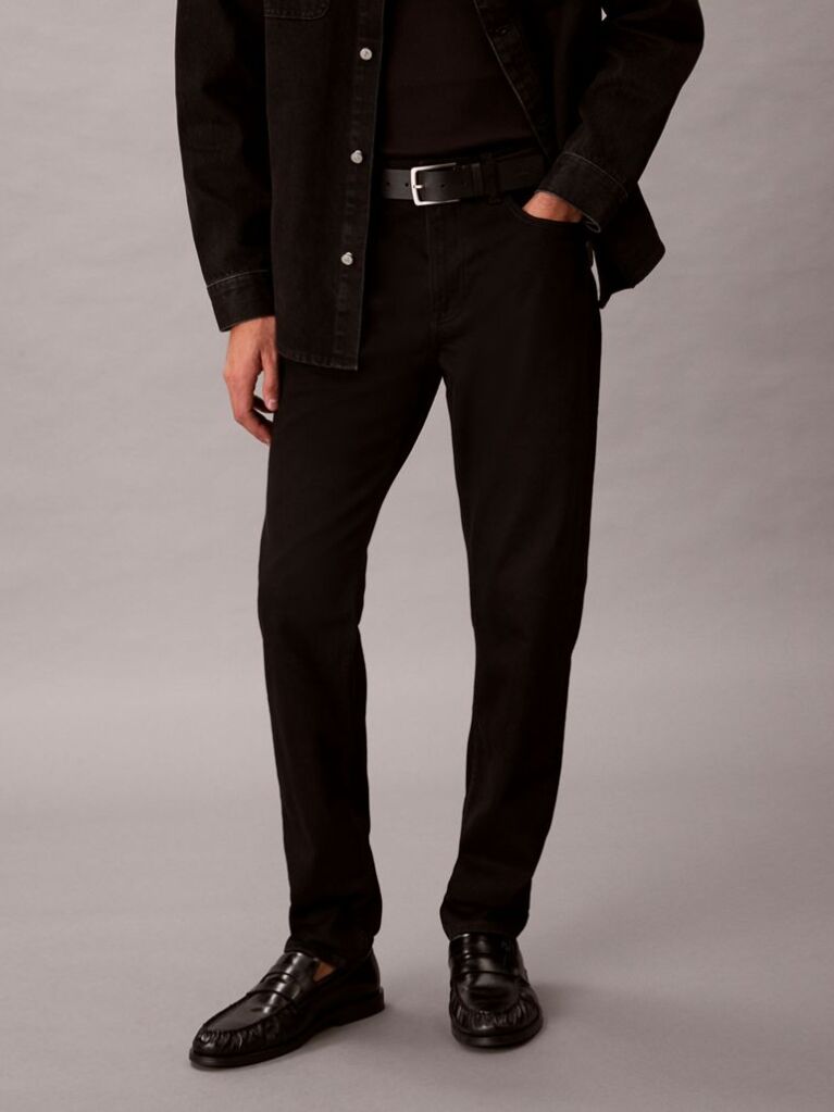 Negru Blugi Negri Cu Croiala Slim Si Picior Tapered  Barbati