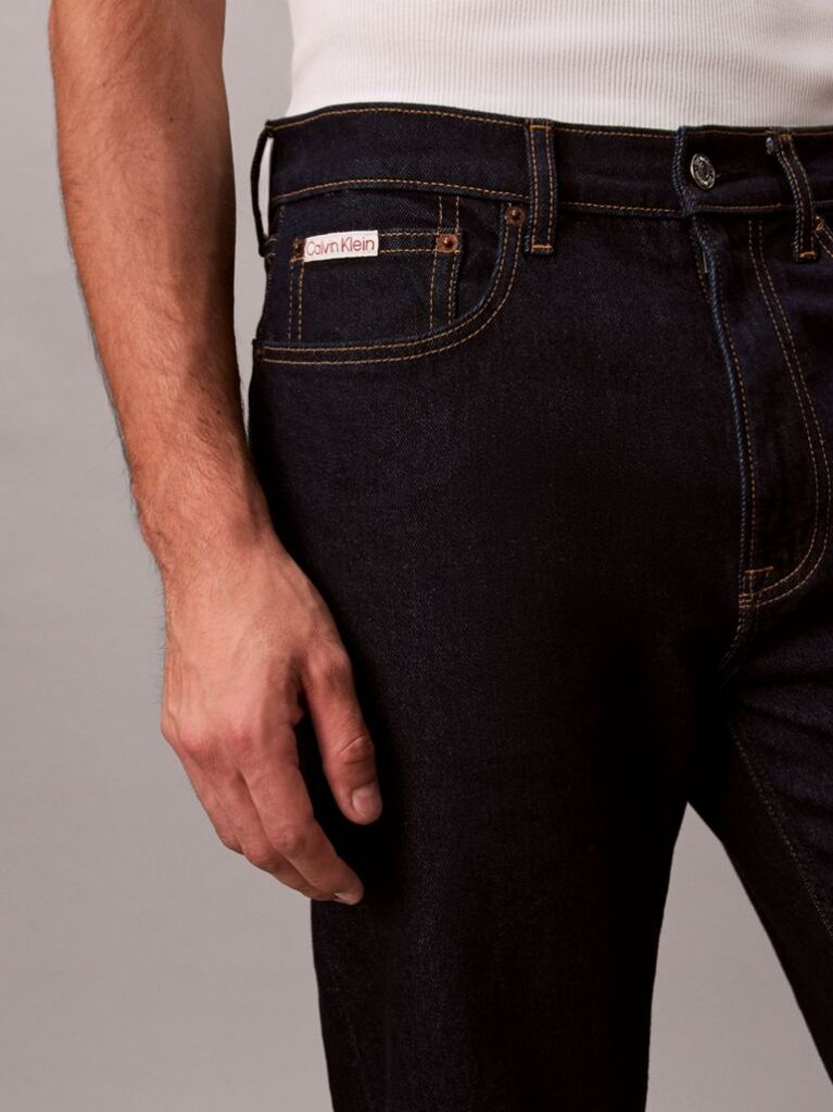 Denim Blugi Drepti Clasici Cu Cusaturi Evidentiate  Barbati