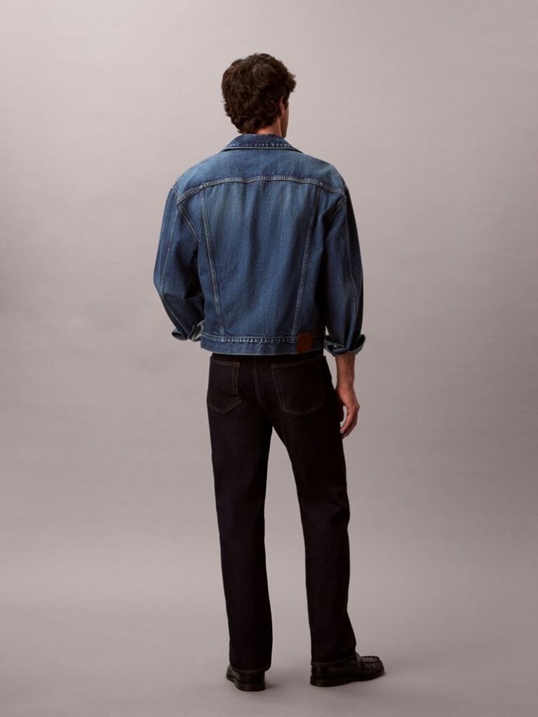 Denim Blugi Drepti Clasici Cu Cusaturi Evidentiate  Barbati
