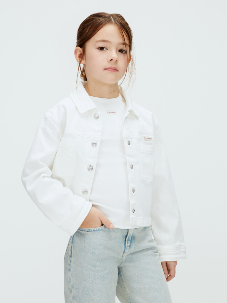 Alb Jacheta Alba Din Denim  Fete