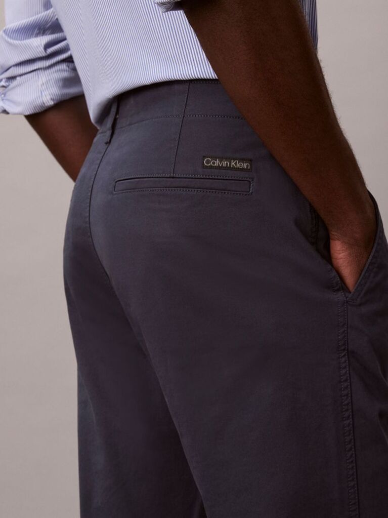 Albastru Pantaloni Chinos Cu Croiala Slim Si Nasturi  Barbati