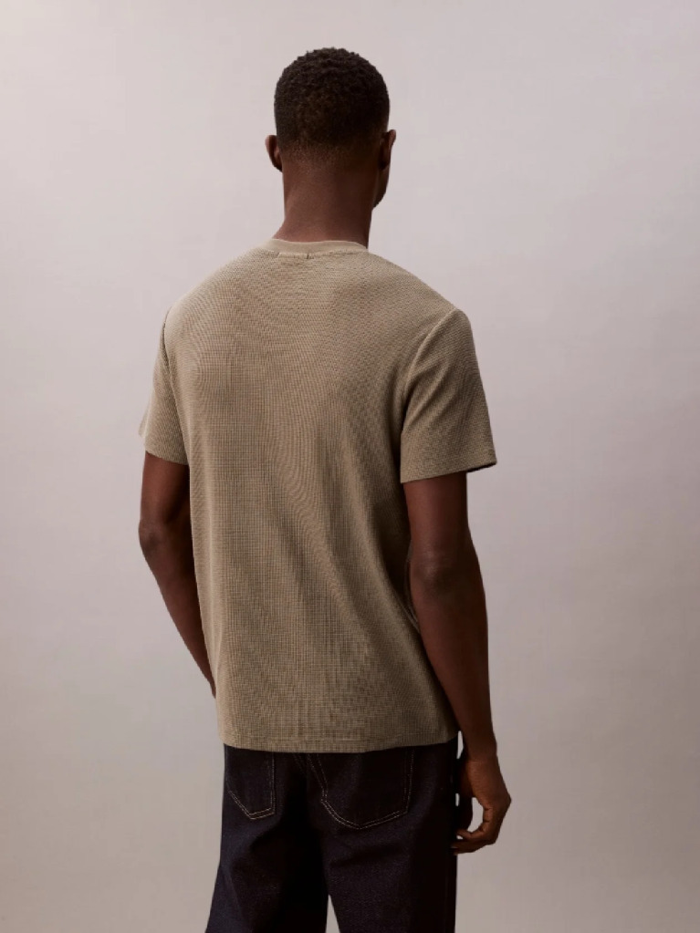 Verde Tricou Clasic Din Material Waffle  Barbati