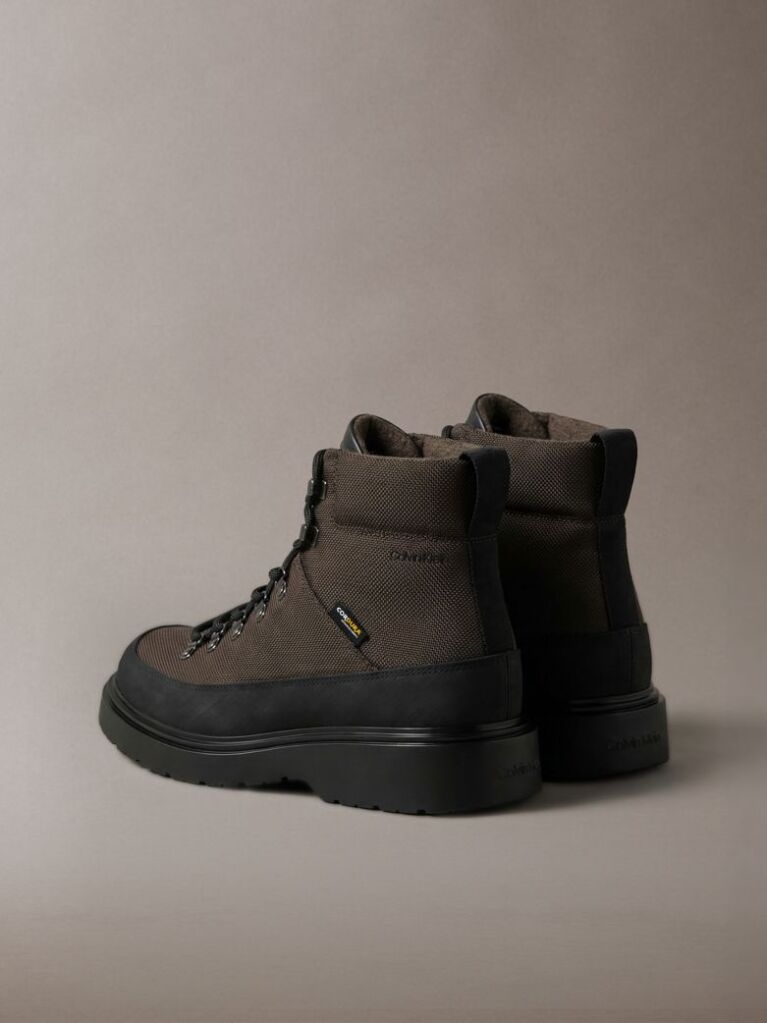 Black Water-Repellent Lug Hiking Boots  Men