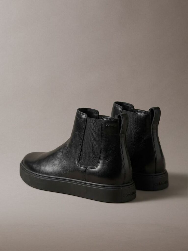Negru Ghete Chelsea Din Piele Cu Talpa Hibrida Cupsole  Barbati