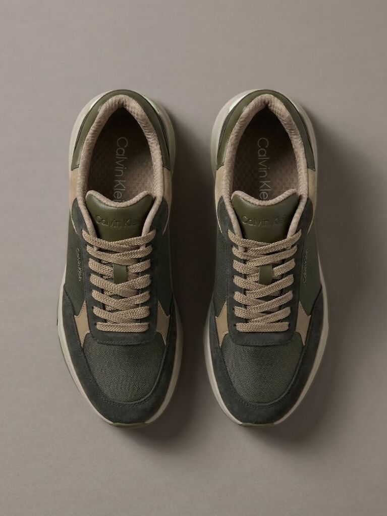 Verde Adidasi Dad Chunky Din Piele Intoarsa  Barbati