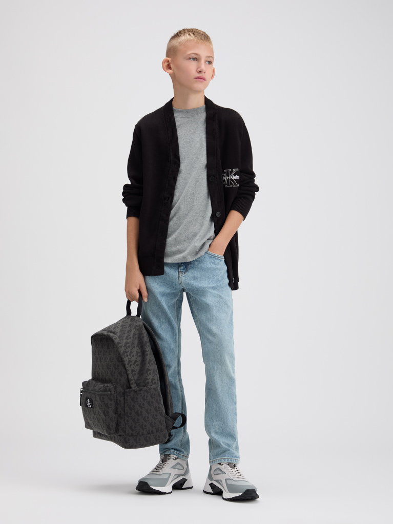 Negru Rucsac Cu Logo Monograma Pentru Copii  Copii Unisex