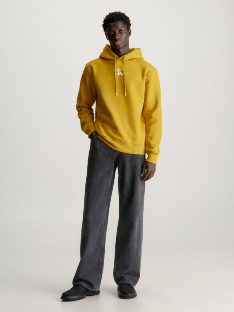Yellow Monogram Hoodie  Men