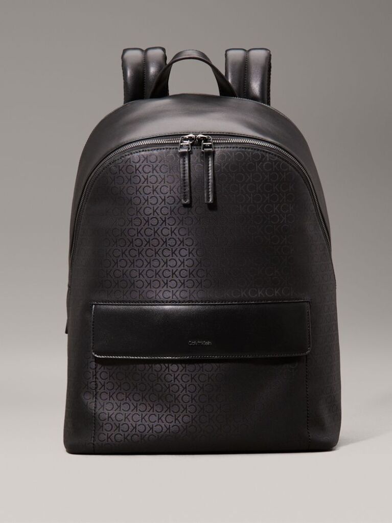 Black Logo Backpack  Men