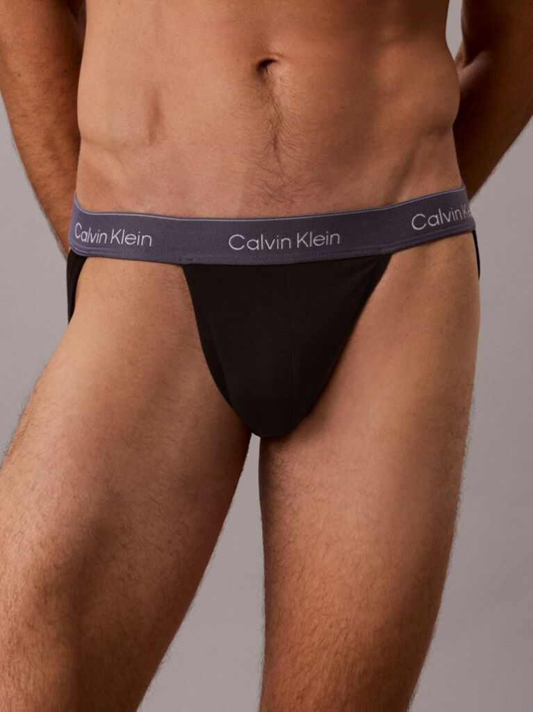 Negru Set 3 Perechi Jock Straps - Icon Cotton Stretch  Barbati