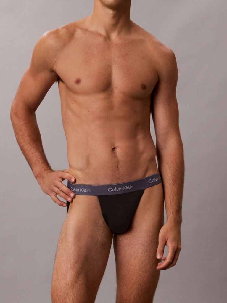 Negru Set 3 Perechi Jock Straps - Icon Cotton Stretch  Barbati