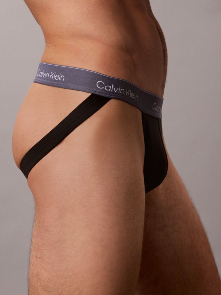 Negru Set 3 Perechi Jock Straps - Icon Cotton Stretch  Barbati