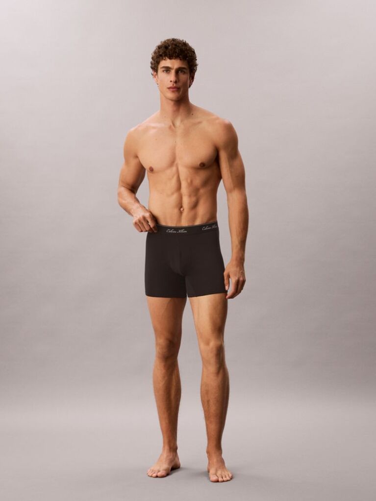 Negru Set De 3 Perechi De Boxeri - Icon Cotton Stretch  Barbati