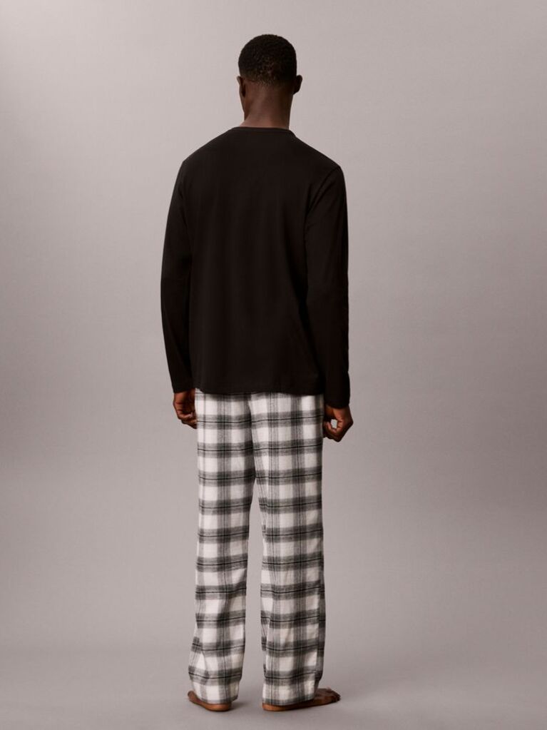 Black Flannel Pyjama Set  Men