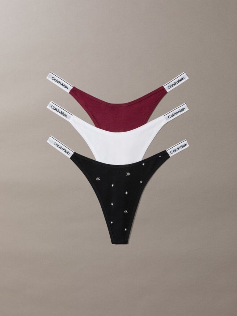 Multi Set De 3 Perechi De Chiloti Tanga Cu Talie In V - Icon Logo  Femei
