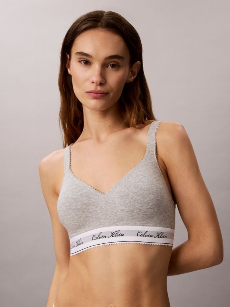 Gri Sutien Bralette Cu Efect De Ridicare – Icon Cotton Script  Femei