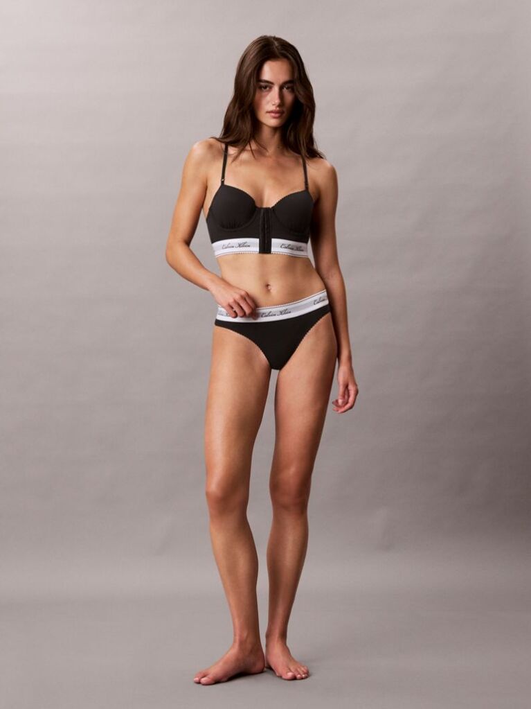 Negru Chiloti Tanga - Icon Cotton Modal  Femei