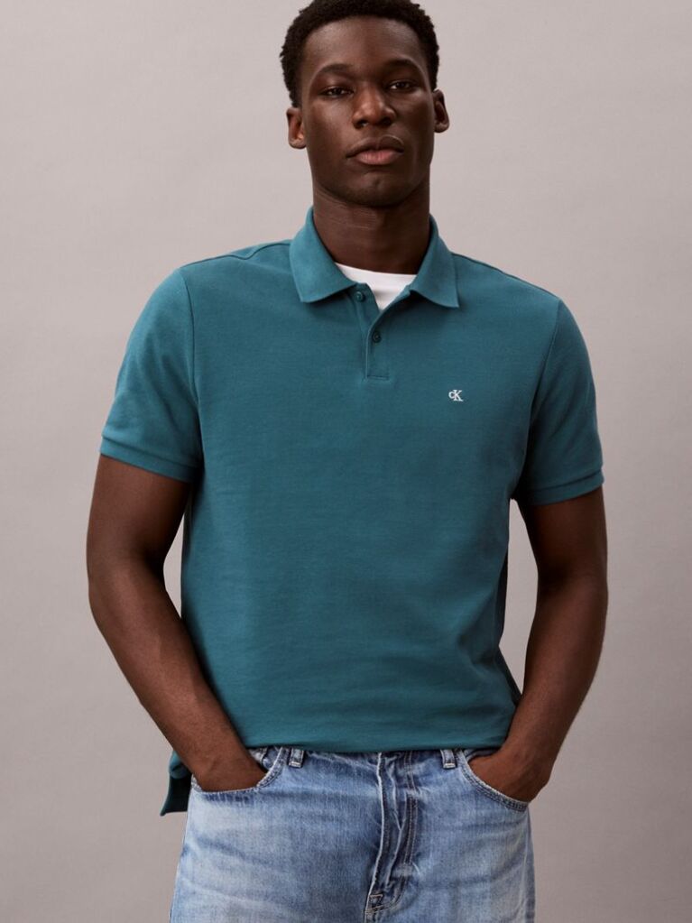Green Cotton Piqué Polo Shirt  Men