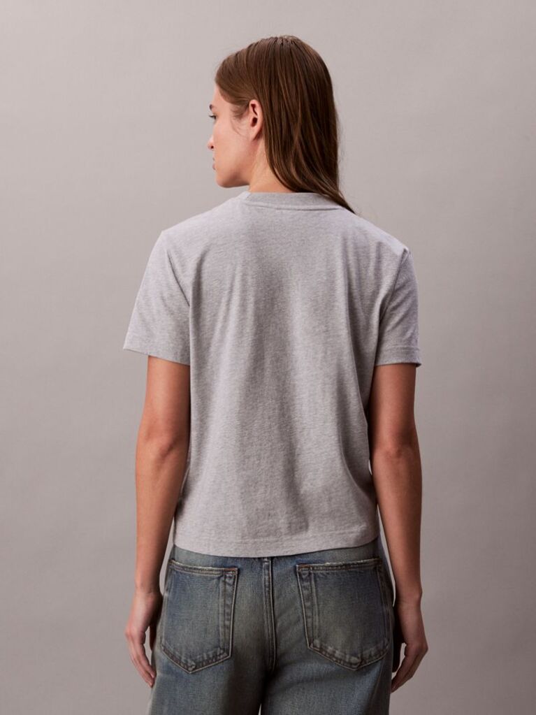 Gri Tricou Slim Cu Imprimeu Grafic Si Logo Script  Femei