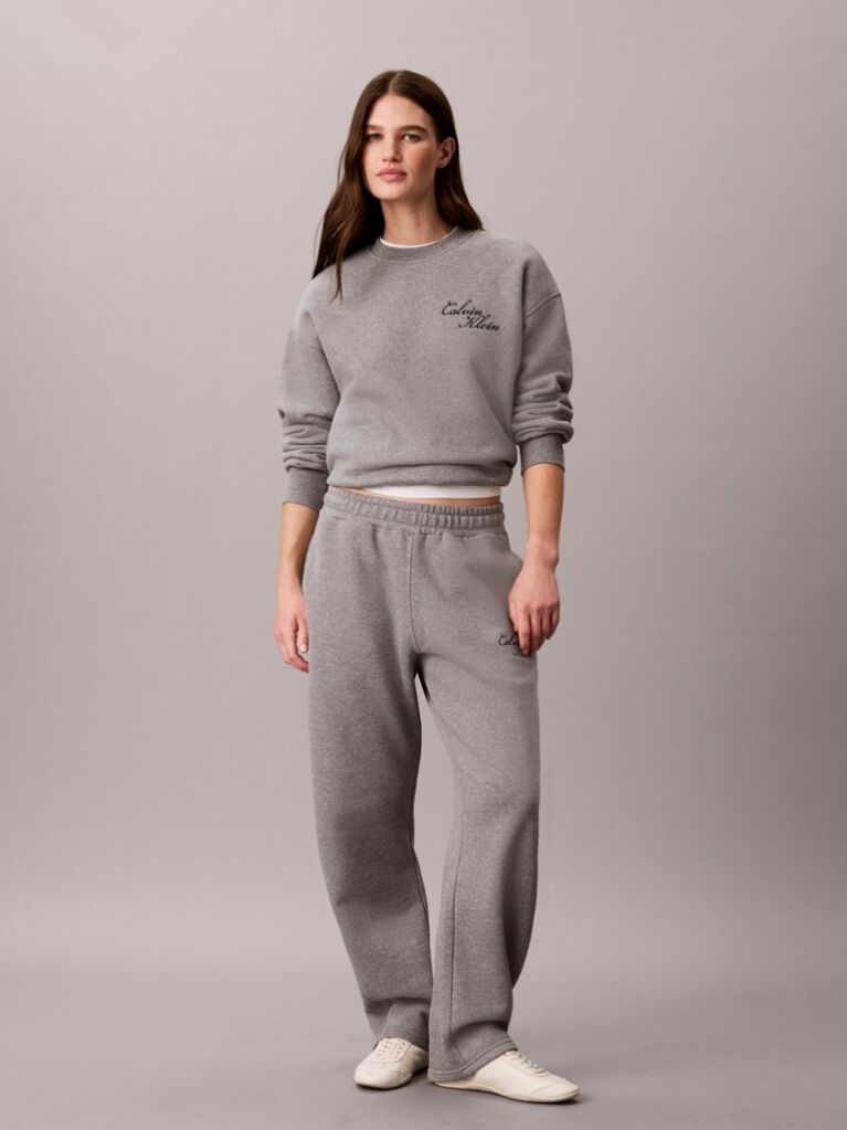 Grey Cotton Fleece Bubble Hem Sweatshirt  Women