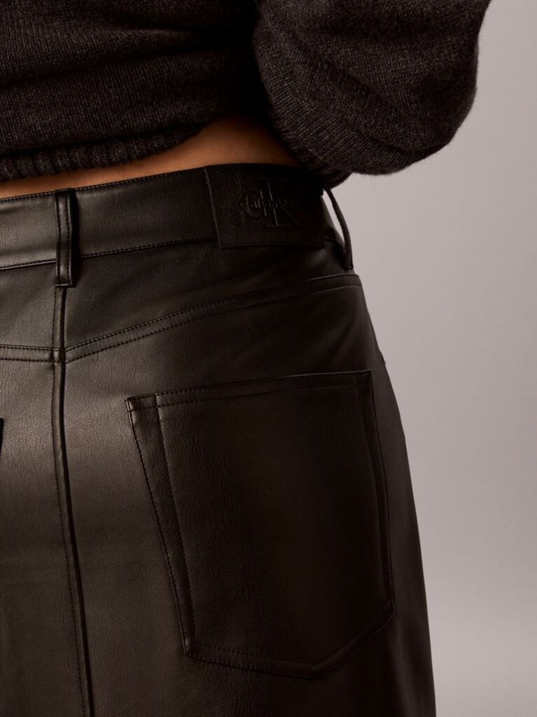 Black Faux Leather Mini Skirt  Women