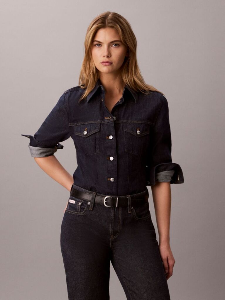 Denim Camasa Din Denim In Stil Trucker  Femei