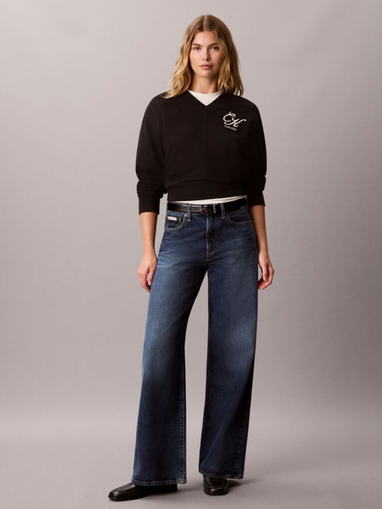 Black Relaxed Terry Sweatshirt  Women