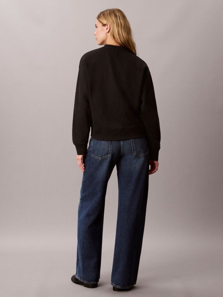 Black Relaxed Terry Sweatshirt  Women