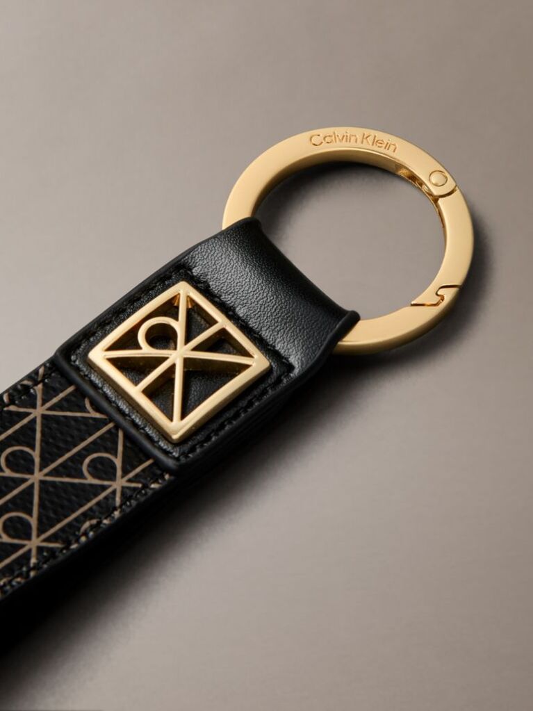 Negru Breloc Cu Logo Monogram Si Portcard  Femei