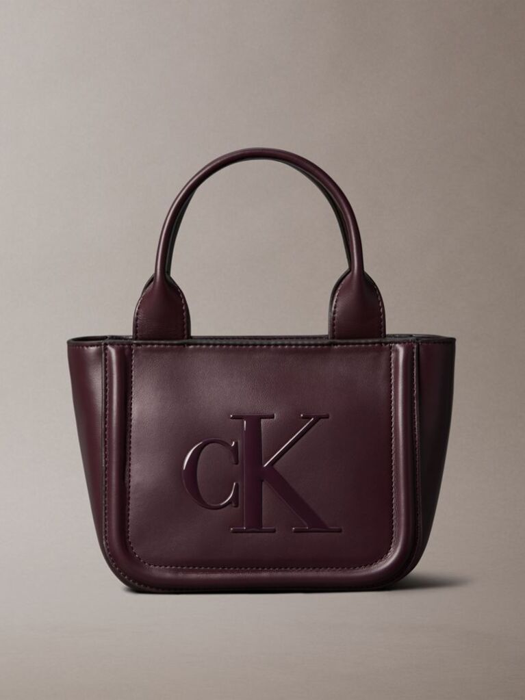 Rosu Geanta Tote Mica Cu Logo Monogram Embosat  Femei