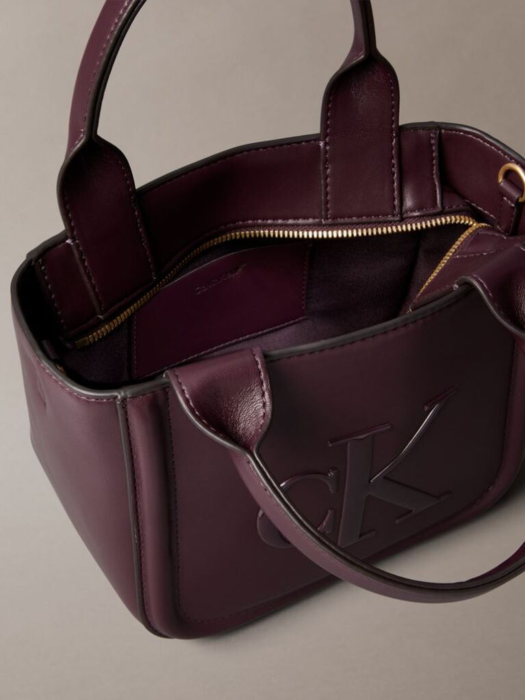 Rosu Geanta Tote Mica Cu Logo Monogram Embosat  Femei
