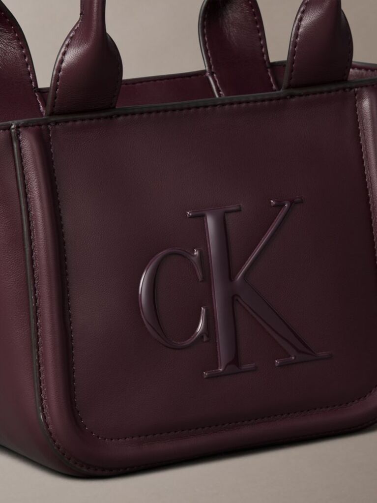 Rosu Geanta Tote Mica Cu Logo Monogram Embosat  Femei