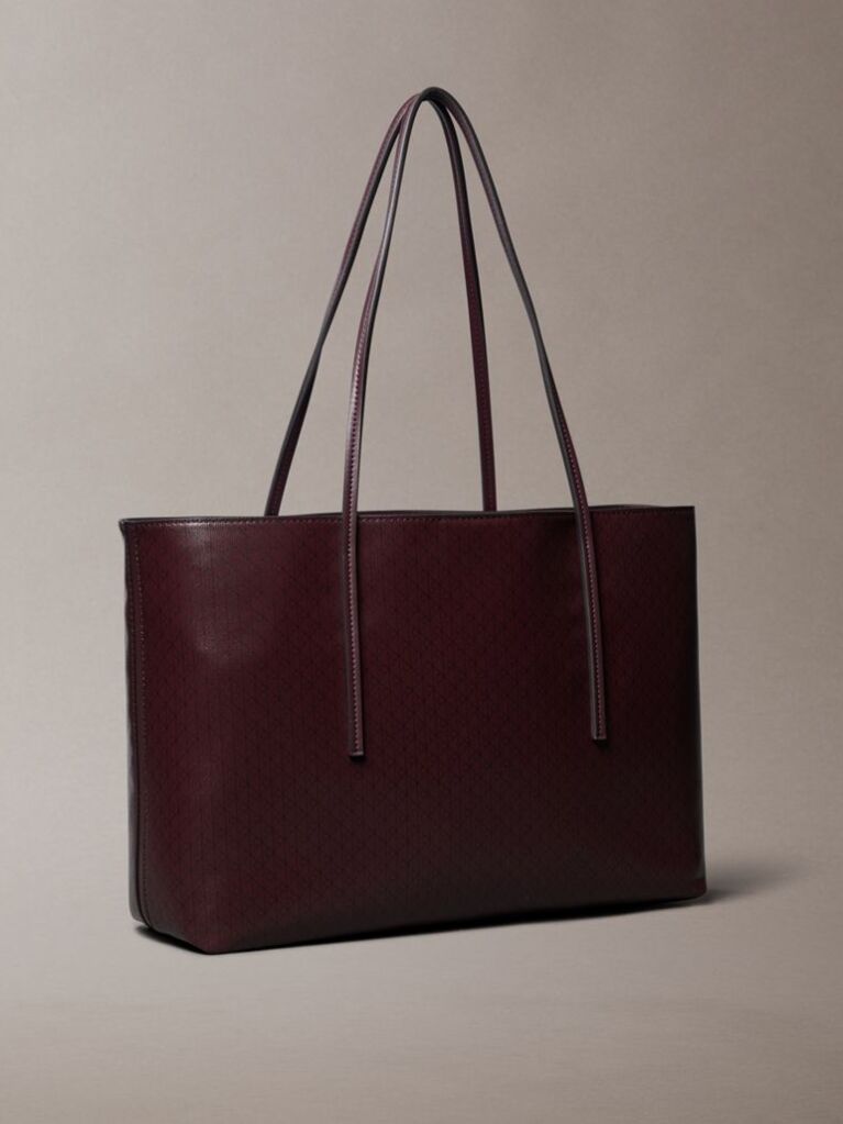 Rosu Geanta Tote Cu Logo Monogram Pe Toata Suprafata Si Portfard  Femei