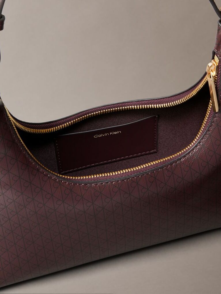 Red Allover Monogram Logo Shoulder Bag  Women