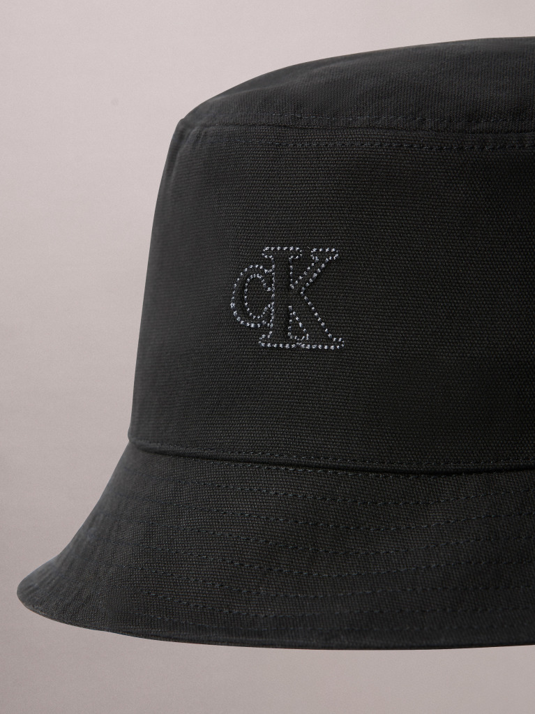 Negru Palarie Tip Bucket Din Canvas Cu Logo Semnatura  Femei