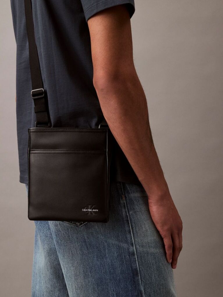 Negru Geanta Crossbody Cu Logo  Barbati