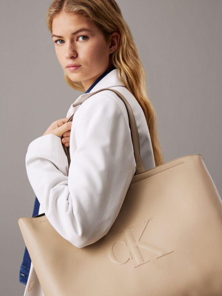 Beige Slim Tote Bag  Women