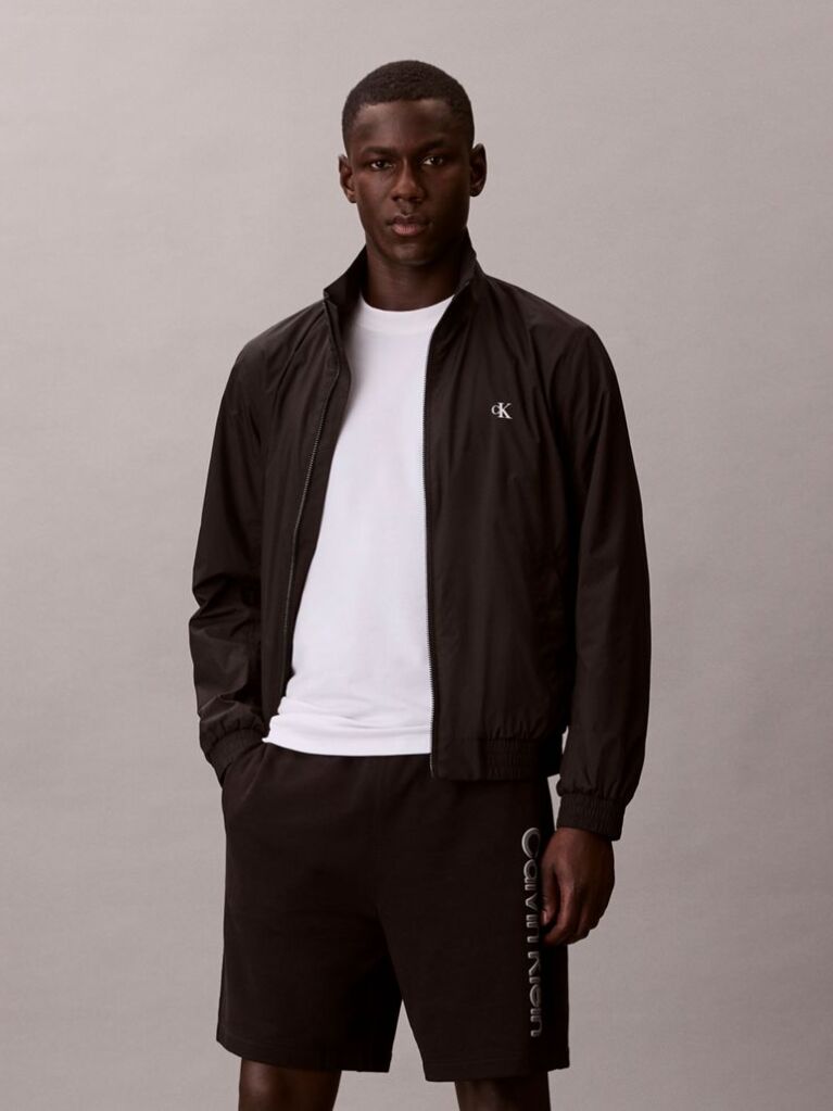 Negru Pantaloni Scurti Din Bumbac Terry Cu Logo Grafic  Barbati
