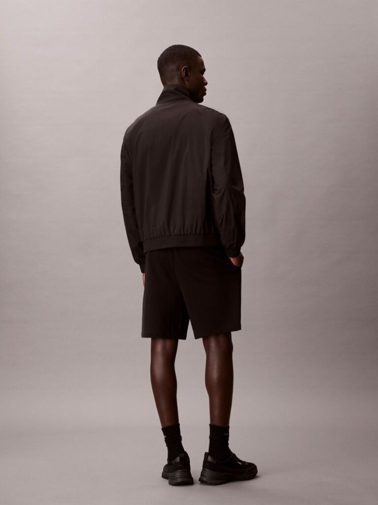 Negru Pantaloni Scurti Din Bumbac Terry Cu Logo Grafic  Barbati