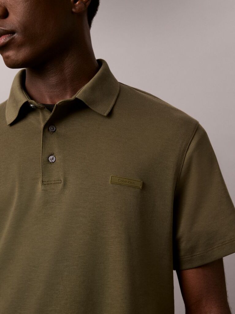Verde Tricou Polo Slim Din Bumbac Cu Emblema  Barbati