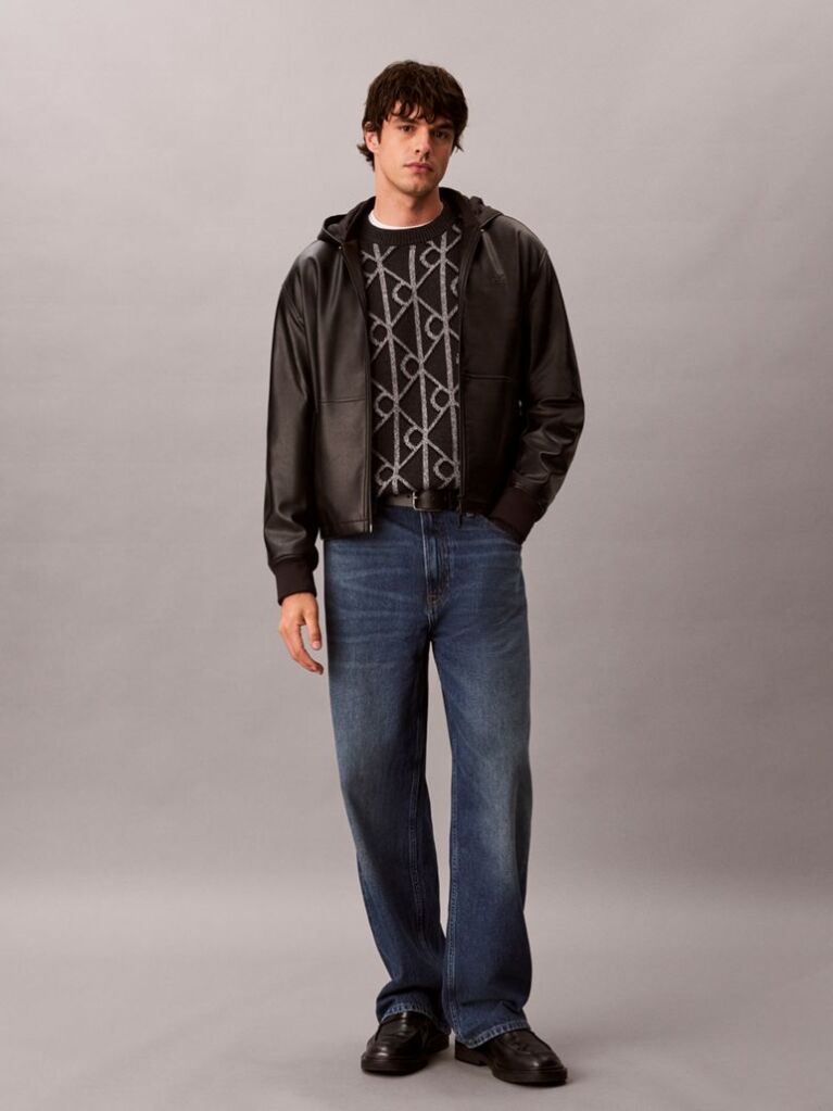 Gri Pulover Din Amestec De Lana Cu Logo Jacquard  Barbati
