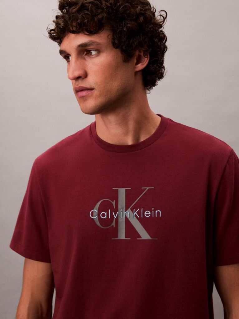 Rosu Tricou Cu Logo Monograma  Barbati