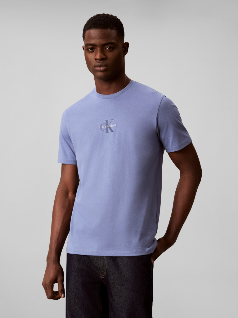 Albastru Tricou Cu Logo Monograma  Barbati