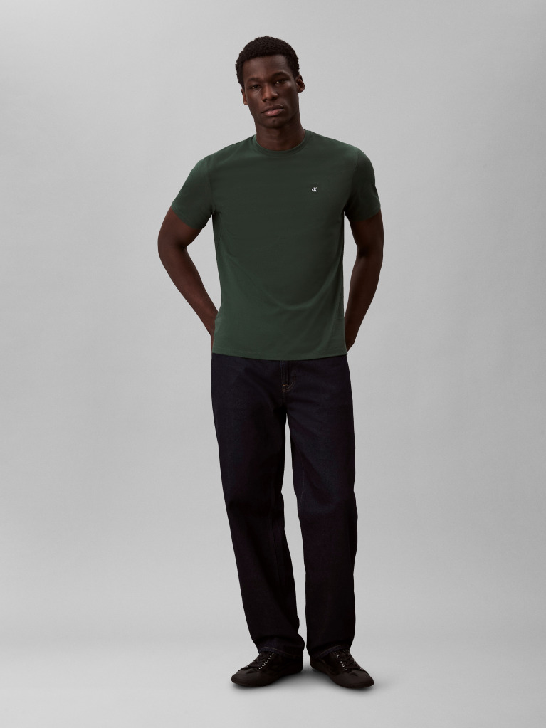 Verde Tricou Clasic Cu Maneci Scurta Si Monograma  Barbati