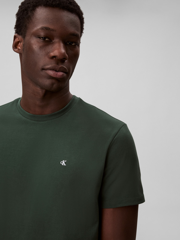 Verde Tricou Clasic Cu Maneci Scurta Si Monograma  Barbati