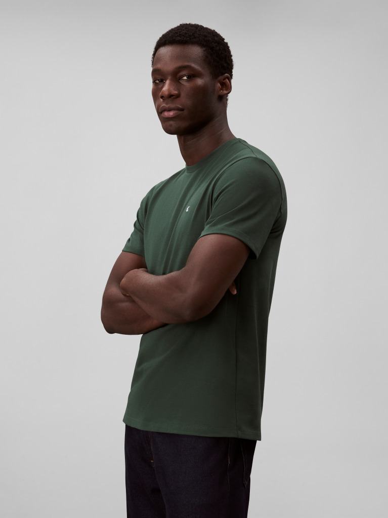 Verde Tricou Clasic Cu Maneci Scurta Si Monograma  Barbati