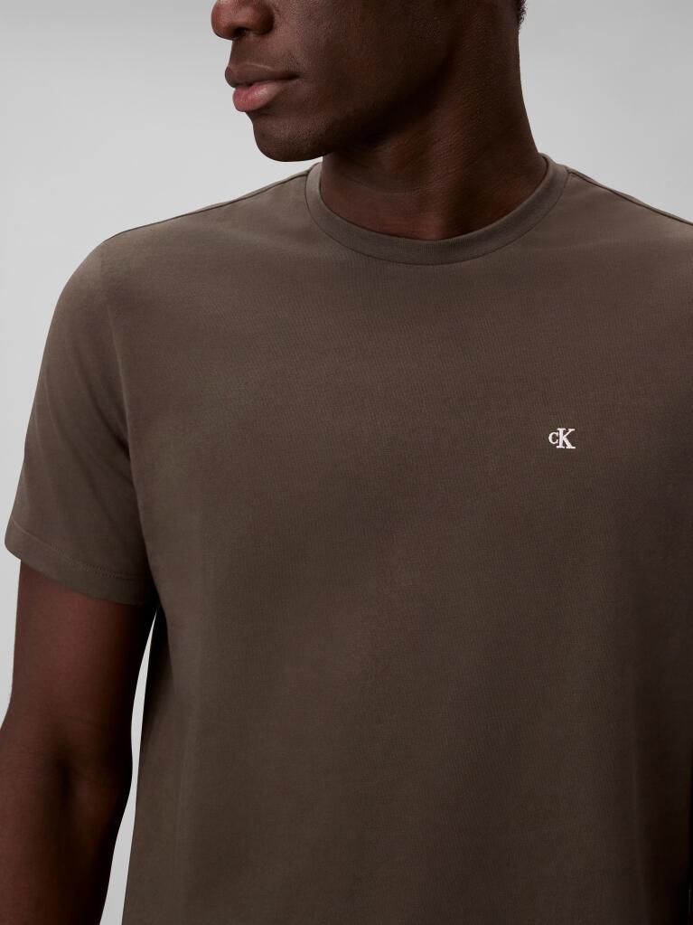 Gri Tricou Clasic Cu Maneci Scurta Si Monograma  Barbati