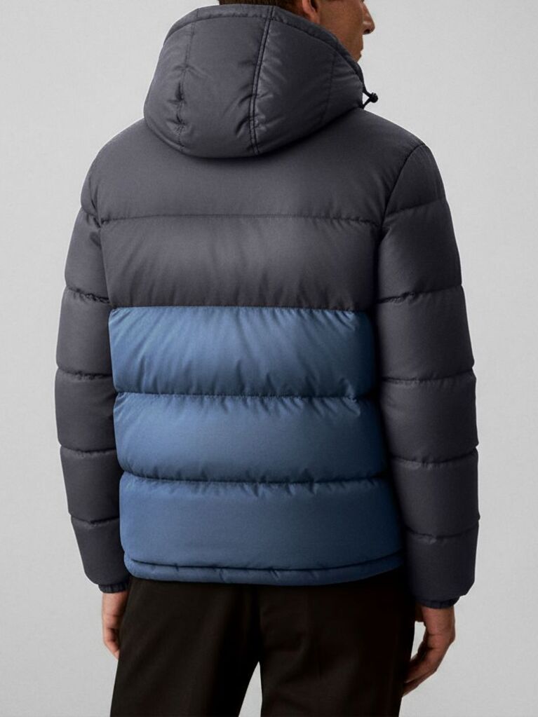 Negru Geaca Matlasata Din Nylon Cu Design Colourblock  Barbati
