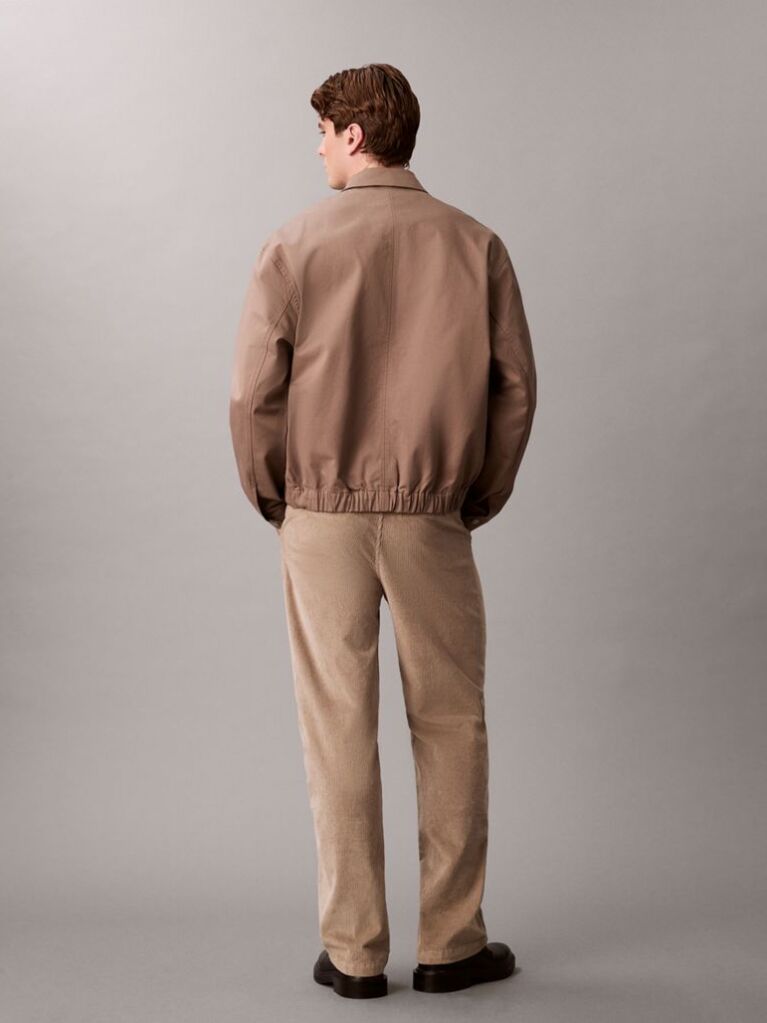 Kaki Pantaloni Chino Din Catifea Raiata, Drepti, In Stilul Anilor '90  Barbati